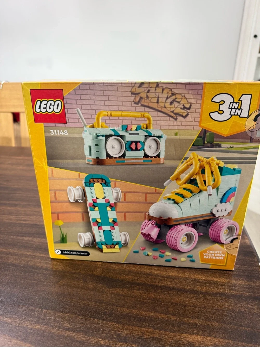 Lego Pastel 3-in-1 Skateboard, Roller Skate & Boombox Set - Mint, Pink & Yellow